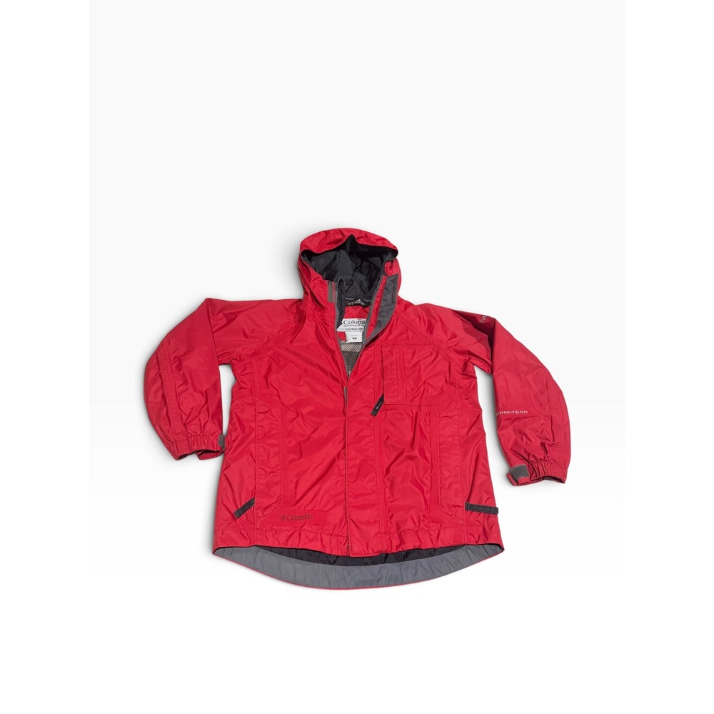 Columbia Titanium Omni-Tech Red Rain Jacket Youth Size S 8 Waterproof Hooded